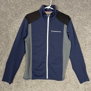 Peak Performance Mens Track Jacket Full Zip Pullover‎ Athletic Wear Blue Medium
